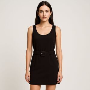 MOSCHINO‎ Belted 90s Mini Dress Brown Sz 6
